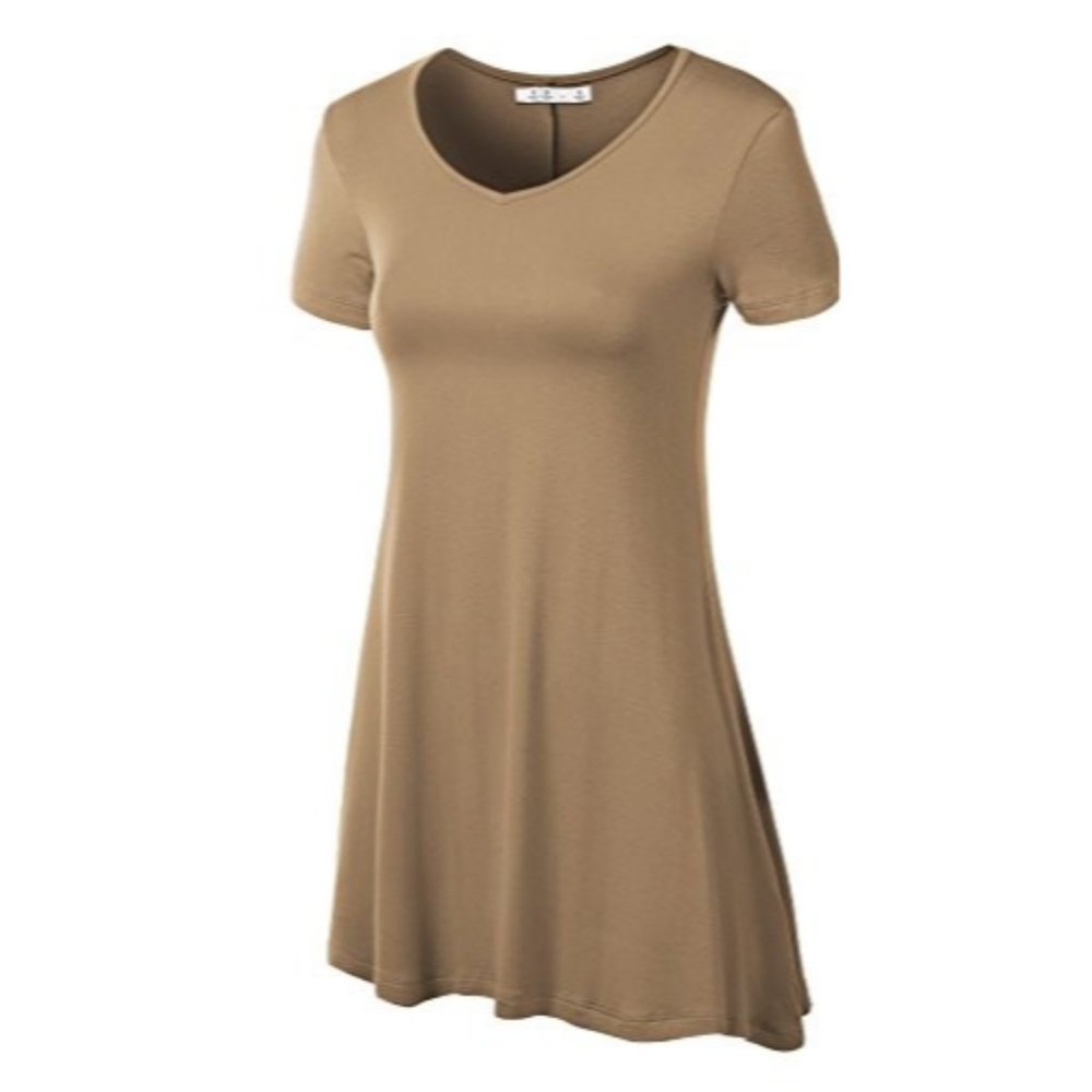 Tunic Top - Short Sleeve Taupe